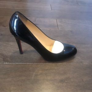 Christian Loubiton simple pump 100 black patent leather